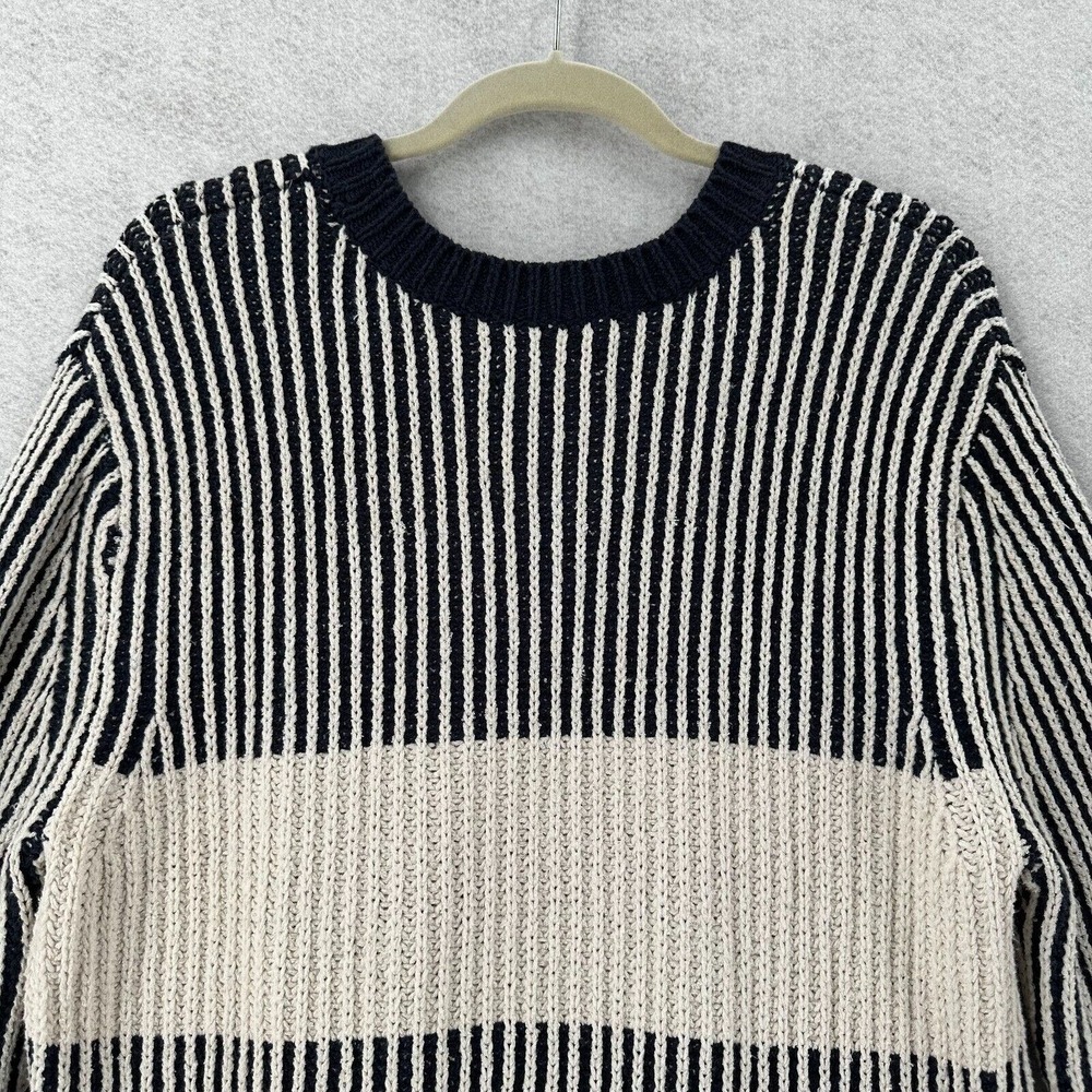 One x One Teaspoon Tunic Sweater Womens LARGE Blue Ivory Oversized‎ Striped - Picture 9 of 15